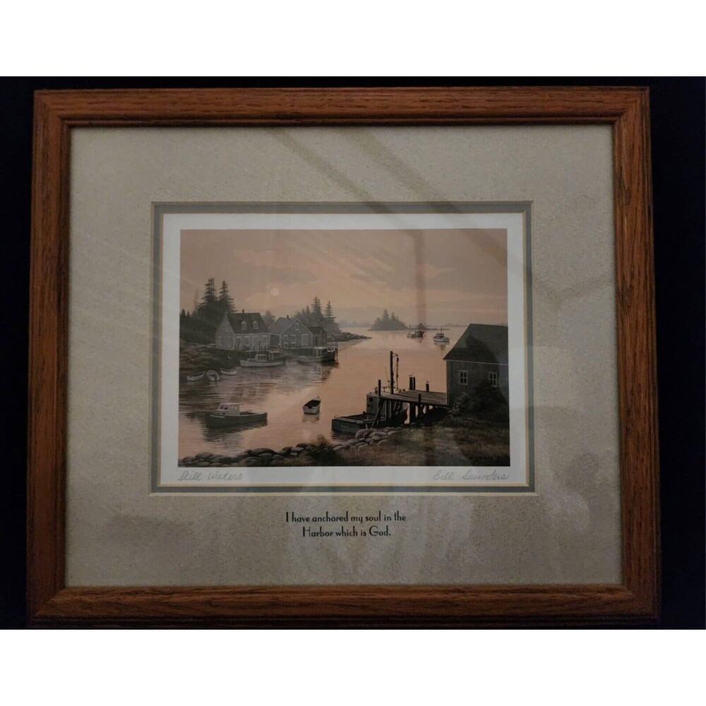 Art Print Bill Suanders Still Waters - Boats On Lake